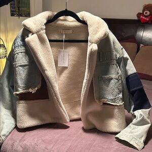 Stylish Denim and Sherpa Jacket